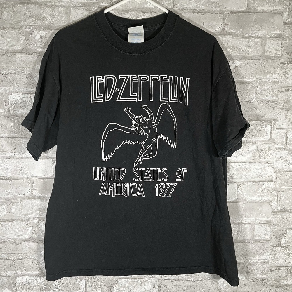 Vintage Y2K 2003 Led Zeppelin 1977 United States of America Double Sided  Large